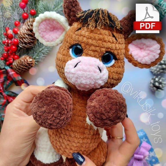 Preview of Crochet Bull pattern, toy pattern for kids, crochet tutorial in PDF format. by ThreadTutorial