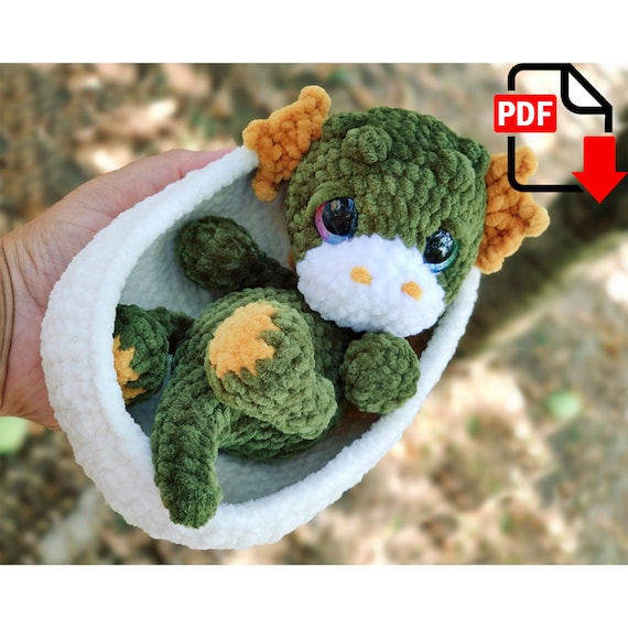 Preview of Crochet pattern baby dragon / dragon pattern / Amigurumi PDF / Instant download crochet animals patterns by ThreadTutorial