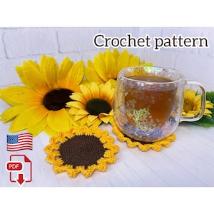 Crochet Coasters Sunflower Pattern