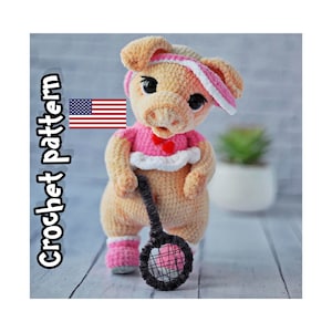 Crochet pig pattern, crochet pig plus, amigurumi pig, crochet piglet, crochet animals, PDF ENGLISH, DIY tutorial