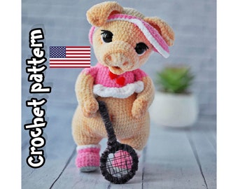 Crochet pig pattern, crochet pig plus, amigurumi pig, crochet piglet, crochet animals, PDF ENGLISH, DIY tutorial