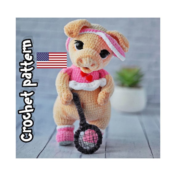 Preview of Crochet pig pattern, crochet pig plus, amigurumi pig, crochet piglet, crochet animals, PDF ENGLISH, DIY tutorial by ThreadTutorial