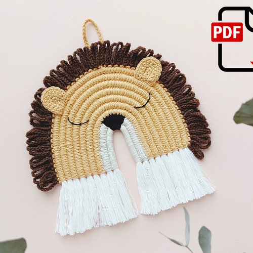 Crochet Lion Wall Hanging Pattern Crochet Wall Decor Pattern Etsy