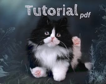 Tutorial and pattern movable fur kitten, Realistic toy