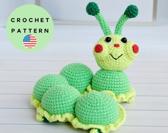 Caterpillar Crochet Pattern, Amigurumi Caterpillar, Amigurumi Centipede Tutorial, PDF English