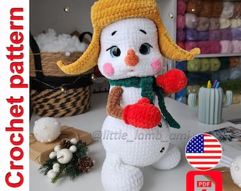 Häkelanleitung Schneemann: Amigurumi Winter Kuscheltier. Sofort PDF Download