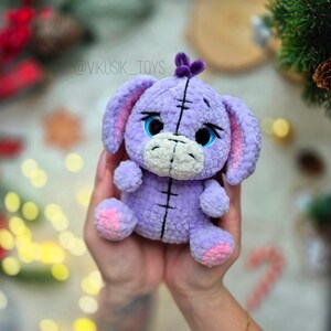 Handmade Crochet Donkey Toy in Purple Hoodie main image 0