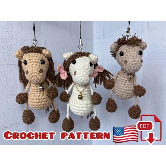 Preview of Crochet Keychain Horse Pattern by ThreadTutorial