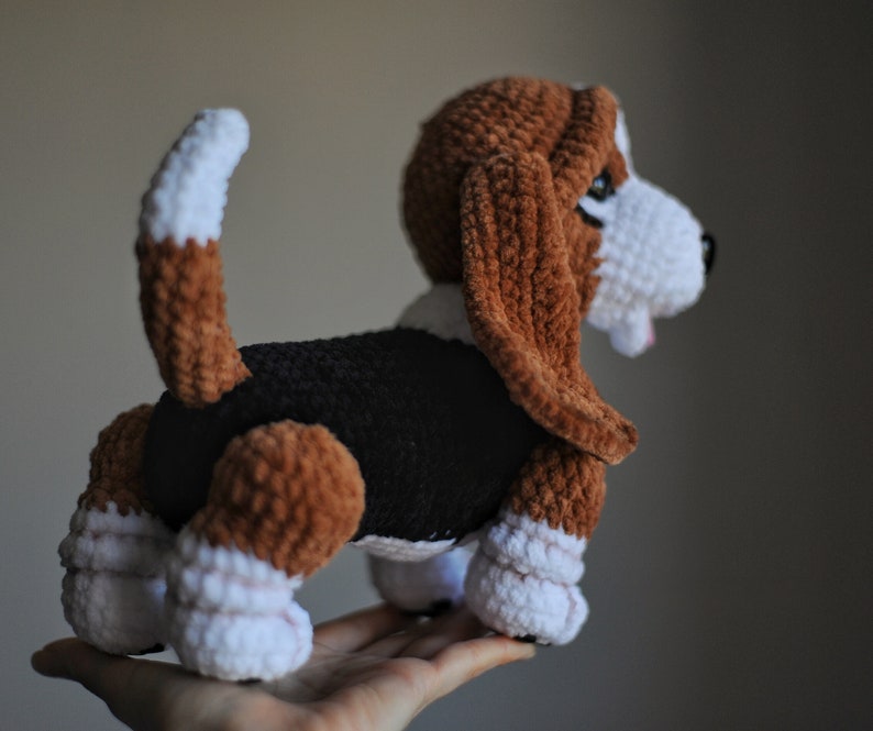 Crochet Basset Hound dog pattern, dog crochet pattern, stuffed dog, dog toy, plush pattern, amigurumi animals, ENGLISH PDF, DIY tutorial image 5