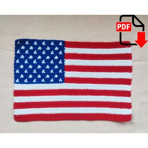 Crochet pattern USA flag. 4 July gift. Independence day gift. Crochet wall hanging