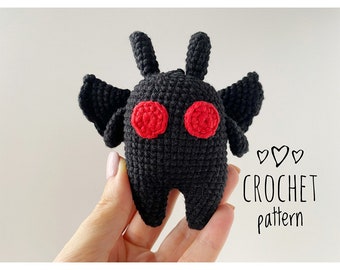 Moth crochet pattern, Crochet keychain pattern, Cute car accessories, Goth Decor