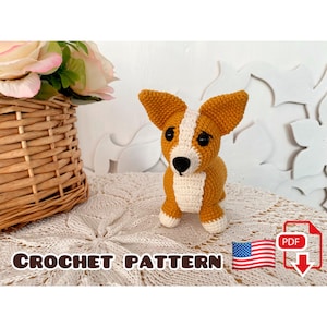 Crochet Dog Corgi, Amigurumi Pattern Corgi