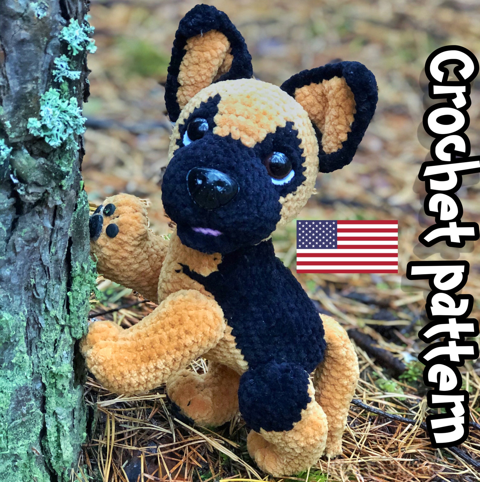 Crochet Pattern German Shepherd Amigurumi Dog Plush Dog Toy Etsy