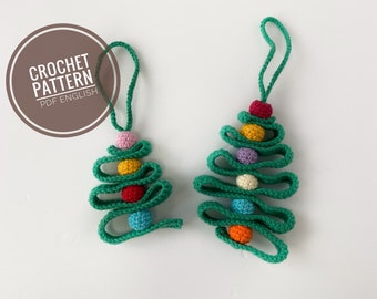 Christmas ornaments crochet pattern, Christmas Trees Ornament Pattern, Tree hanging decor, Christmas tree decor