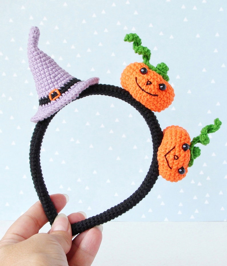 Halloween Witch Hat Headband for Kids & Adults Crochet Pattern, DIY Halloween headband, Crochet head accessory, Halloween decor image 6