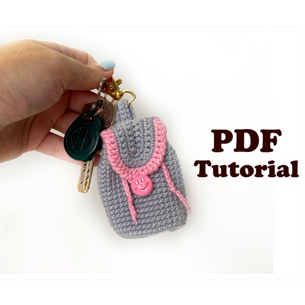 Mini Backpack Crochet Pattern, Hand Sanitizer Holder, Coin purse