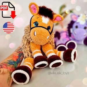 Crochet Snuggler «Star» Pattern, Horse and Unicorn Kids Toy Pattern, Crochet Tutorial PDF.