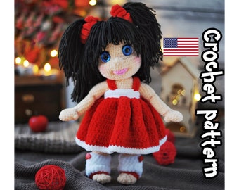 Crochet doll pattern, amigurumi doll pattern, plush doll, baby doll, ENGLISH PDF, DIY tutorial