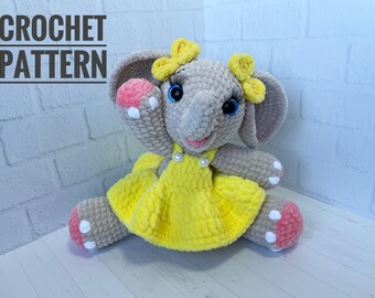 Elephant Crochet Pattern, Amigurumi Pattern Elephant