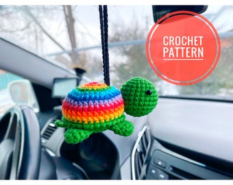 Crochet Turtle Pattern, Car Mirror Hanging Accessories