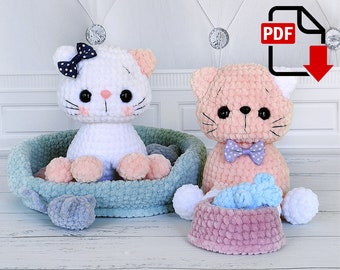 Boosya het kitten. Haakpatroon pdf. Pluche haakpatroon van amigurumi.