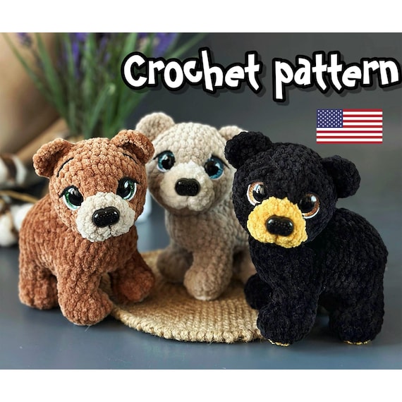 Preview of Crochet bear pattern, amigurumi bear, crochet animal pattern, crochet toys, English PDF, DIY tutorial by ThreadTutorial