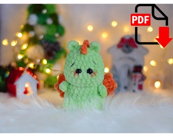 Modello all'uncinetto Drago/Amigurumi PDF / Download immediato di modelli di animali all'uncinetto