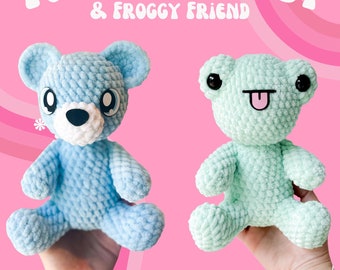 Tober the Teddy & Froggy Friend (PDF Crochet Pattern)