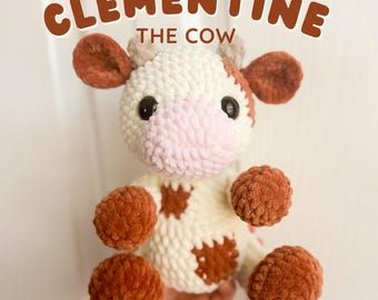 Clementine the Sitting Cow (PDF Crochet Pattern)