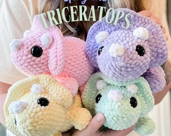 Gilly the Triceratops (PDF Crochet Pattern)