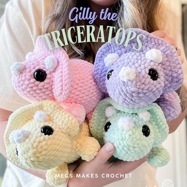 Gilly the Triceratops (PDF Crochet Pattern)