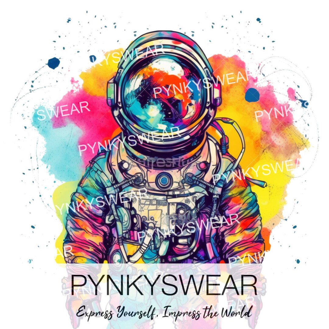 Psychedelic Astronaut Clipart, Outer Space Digital Download, Vibrant ...