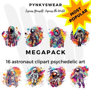 Megapack 16 Clipart Psychedelic Art Astronaut Outer Space, Astronaut PNG, Outer space PNG, Clipart Buble Astronaut Clipart, Space Clipart