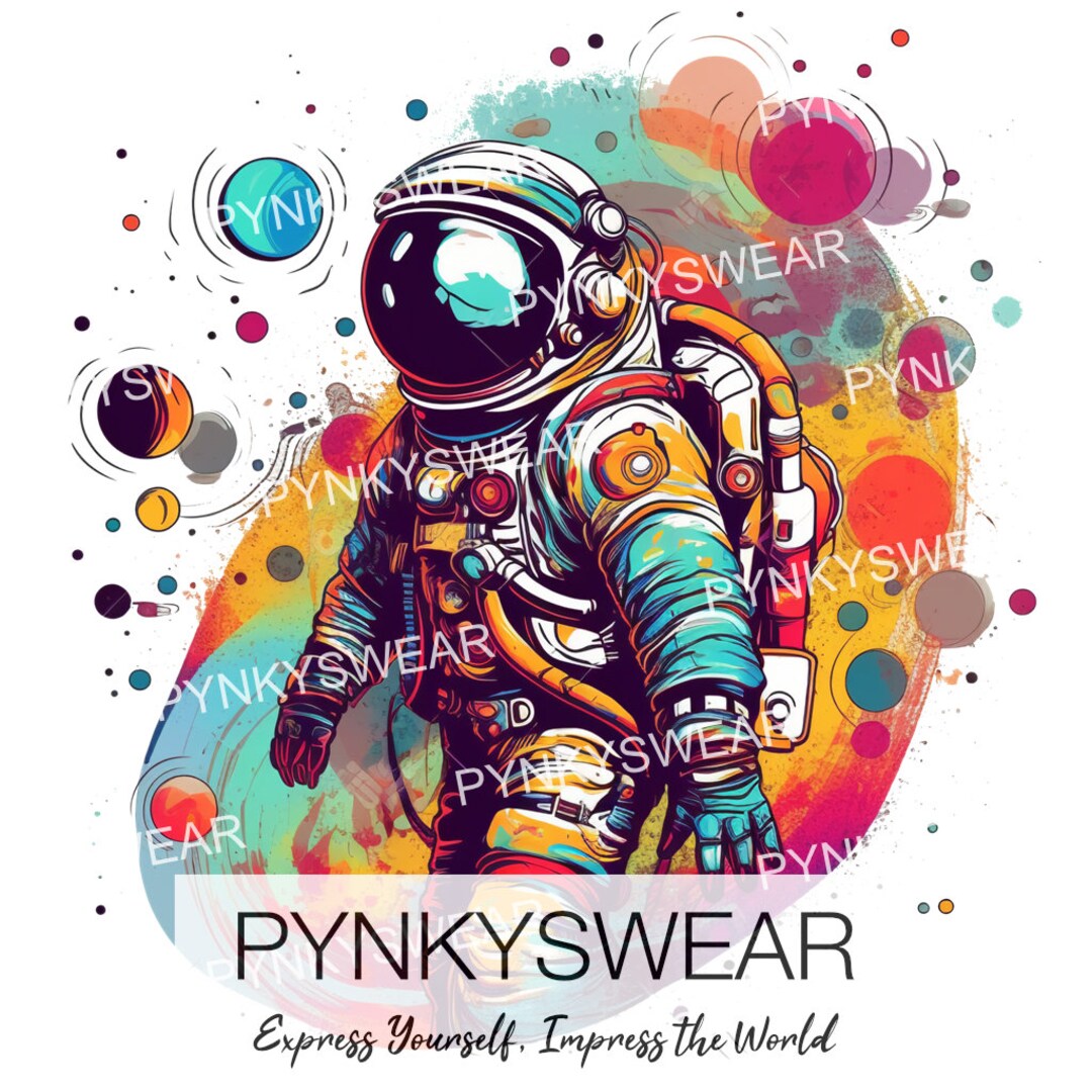Psychedelic Astronaut Clipart, Outer Space Digital Download, Vibrant ...