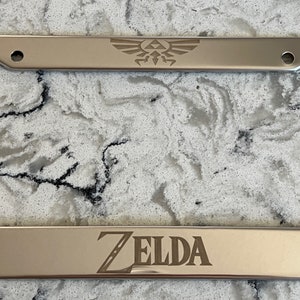 The Legend Of Zelda Hyrule Chrome Stainless Steel License Frame with caps