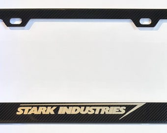 Stark Industries Chrome Stainless Steel License Frame with caps