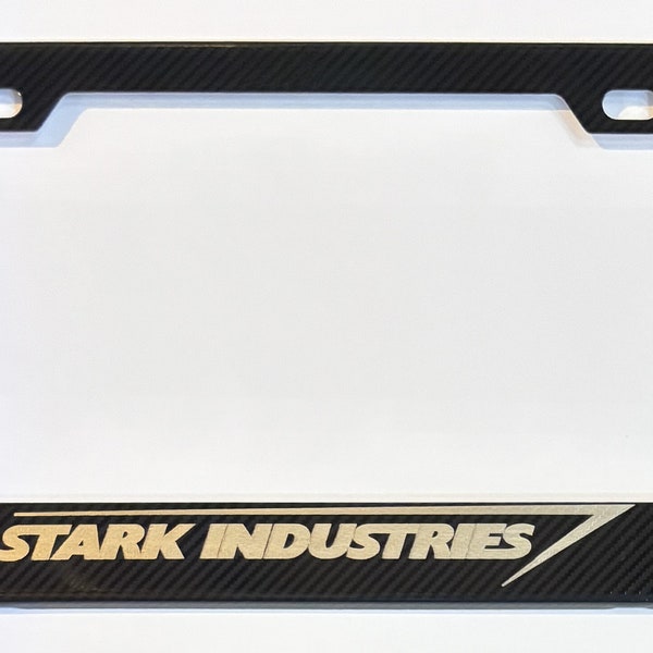 Stark Industries Chrome Stainless Steel License Frame with caps