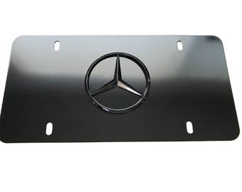 1pc 3D ///AMGemblem - BLACK Stainless Steel License Plate Frame - Foto 8