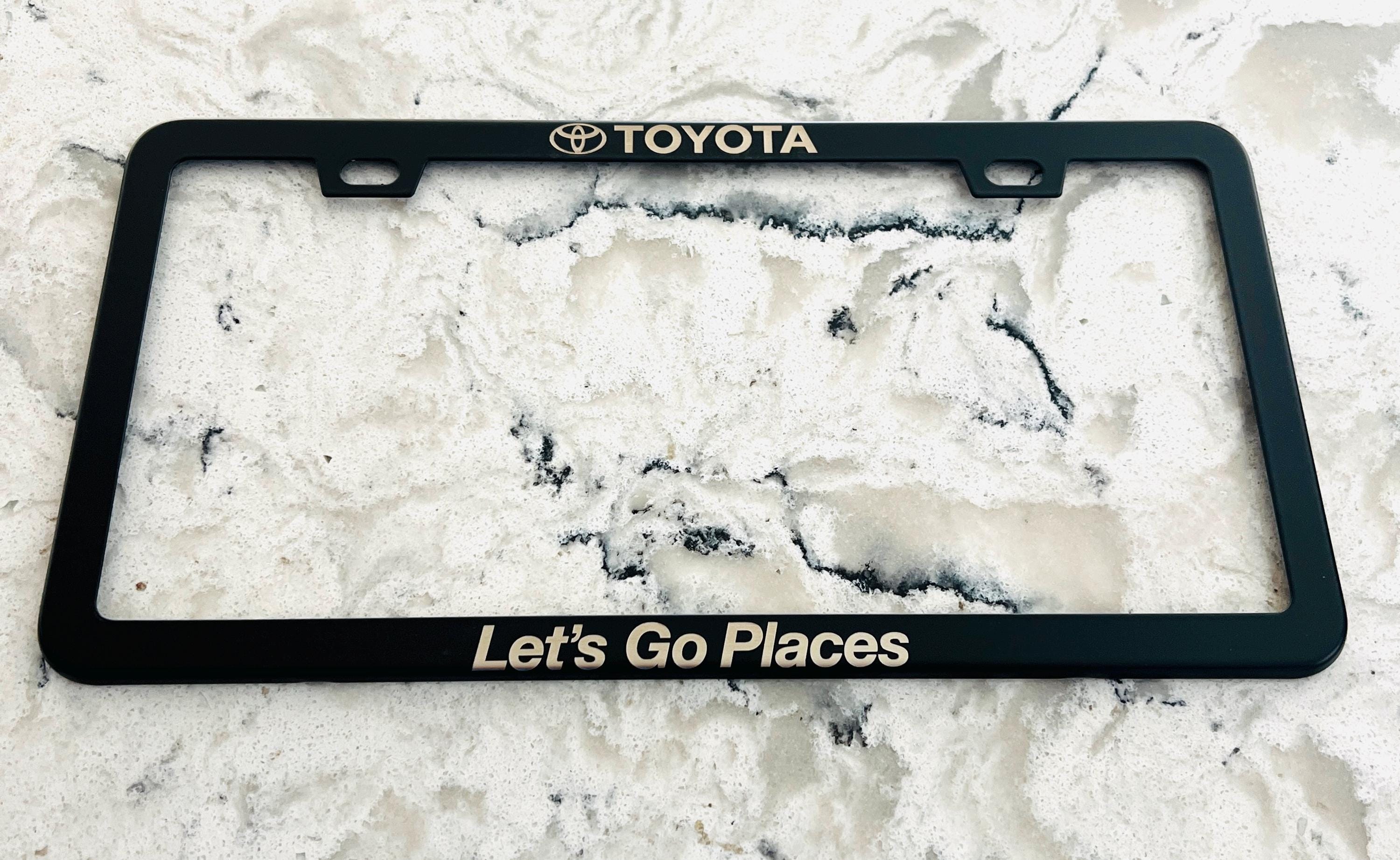 Toyota Black Powder Coated Stainless Steel License Frame With Caps