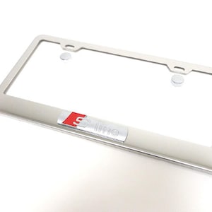 3D 4 Rings S Flag Sportline Mirror Chrome Stainless Steel Frame with caps