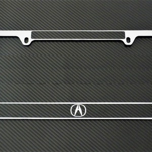 Acura Mirror Chrome Stainless Steel License Plate Frame with caps