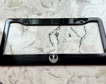 Star Wars 3D Rebel Alliance Chrome Stainless Steel License Frame