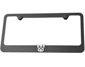 Transformers Autobot Decepticon Spegel Krom Rostfritt Stål Fram Registreringsram med Mössor