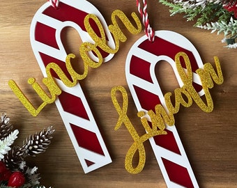 Personalized Christmas Ornament | Christmas Candy Cane Ornament | Candy Cane Ornament | Christmas Tree Ornament |Personalized Stocking Tag