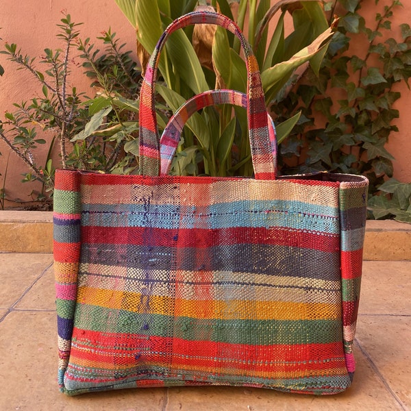 Moroccan Vintage Haik Tote Bag Large Haik Beach Bag, Weekend Cabas, Summer Tote Bags, Moroccan Berber Cover , Cabas Shopping Bag