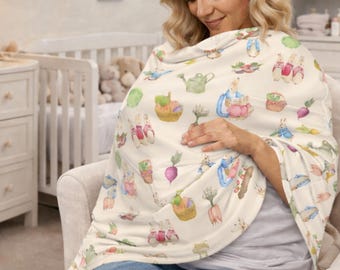 Funda multiusos para lactancia: funda para asiento de coche de bebé, funda para amamantar, regalo de baby shower de Peter Rabbit, funda para recién nacido niño o niña, funda para cochecito.
