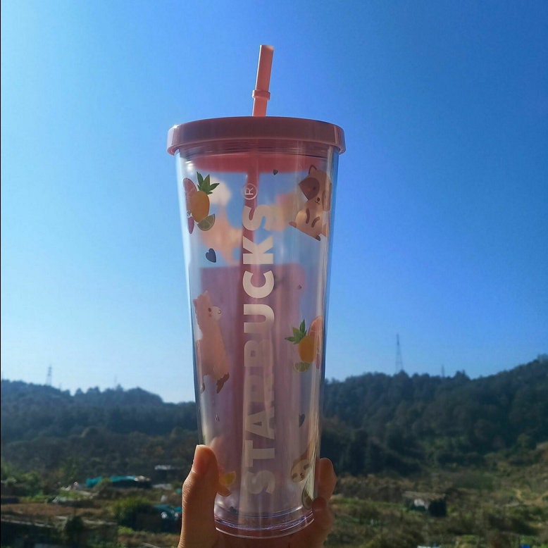 starbucks 2019 Vacances Rose Été Fraise Alpaga 24Oz Paille Tasse Froide