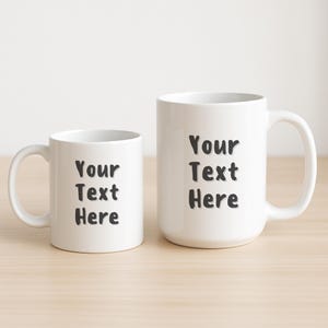 11 oz & 15 oz White Ceramic Mug Mockup, Minimalist Coffee Mug Styled Stock Photo, Blank Mug Digital JPEG