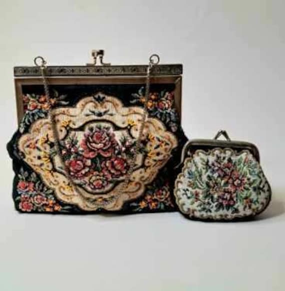 Antique styled hand sewed purse