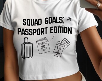 Squad Goals Passport PNG | Airplane Boarding Pass Clipart | Minimal Travel Graphic | Vacation PNG | Digital Download